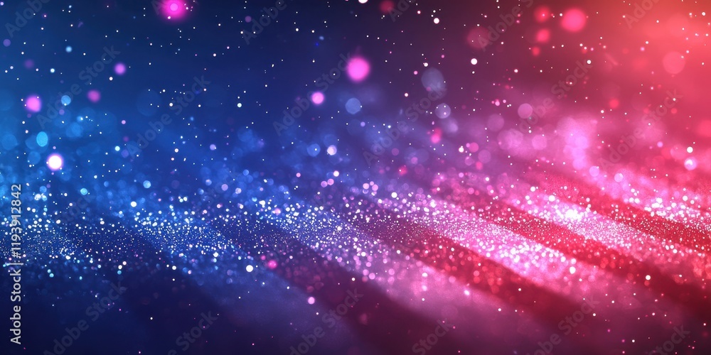 Poster glittering sparkling abstract bokeh background with vibrant pink and blue lights creating magical dr