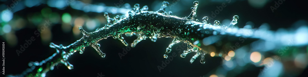 Aufkleber microscopic image of bioluminescent branching structure