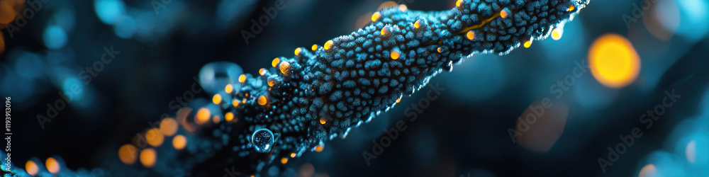 Aufkleber microscopic image of a spiraled biological structure with nodules