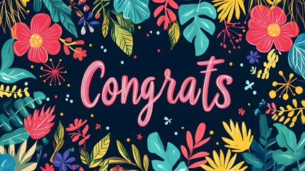 Obraz premium Congrats or Congratulations text