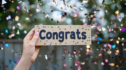 Congrats or Congratulations text