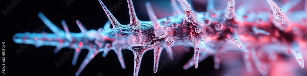 Aufkleber digital rendering of a spiky bioluminescent structure