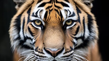 Fototapeta premium Close up of majestic Bengal Tiger capturing the intense gaze of this wild animal : Generative AI