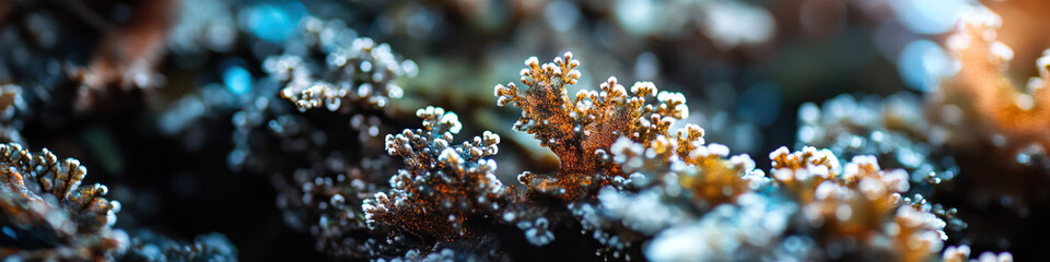 Fototapeta premium Close-up Photograph of Orange and White Coral-like Structures