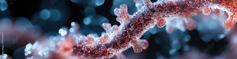 Poster digital rendering of a viral structure
