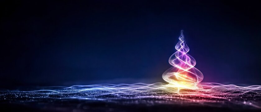 Abstract Colorful Christmas Tree  Festive Digital Art  Holiday Background