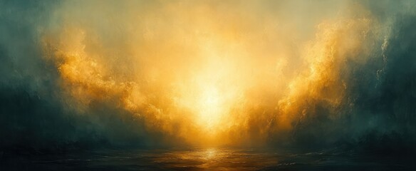 Naklejka premium Abstract Dreamy Soft Pastel Yellow and Gray Ethereal Background with Cloud Texture and Gentle Glow