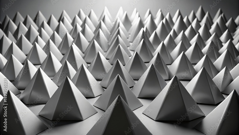Poster Abstract Monochromatic Pyramid Array  A Seamless Geometric Pattern of Three-Dimensional Shapes