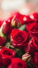 Obraz premium Lush Red Roses Bouquet Capturing the Essence of Love and Passion : Generative AI