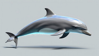 Dolphin side view, isolated background. Generative Ai