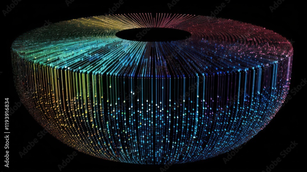 Poster abstract data visualization: a symphony of light and color