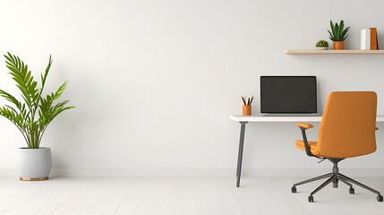 Fototapeta premium Minimalist Home Office Workspace Mockup - Minimalism
