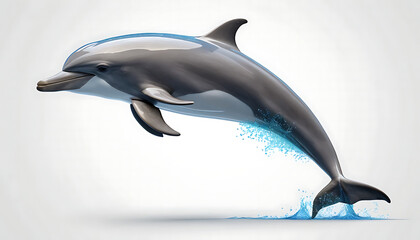 Dolphin side view, isolated background. Generative Ai