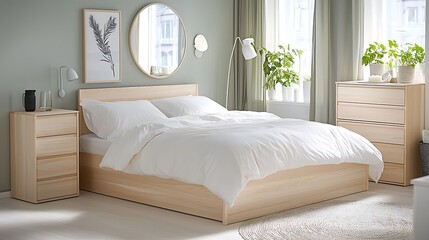 Light Wood Bedroom Interior Design - Minimalism