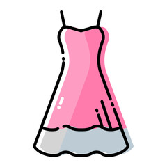 Pink Cute Girl Dress Woman Skirt Vector Illustration Graphic Symbol