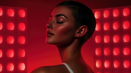 Red light therapy session: rejuvenating skincare treatment.