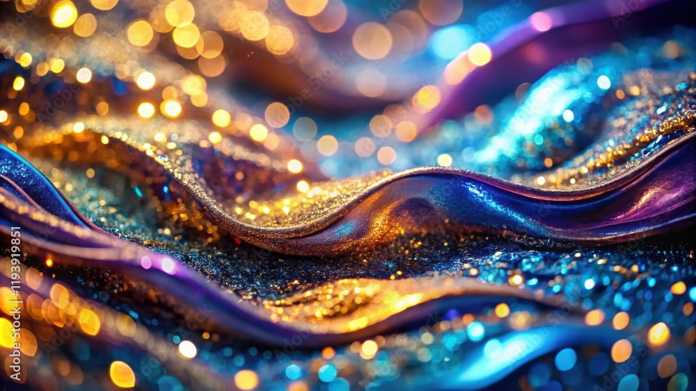 Poster Abstract Glittering Waves of Shimmering Texture and Sparkling Lights