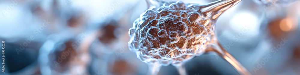 Poster digital rendering of a single cell with processes