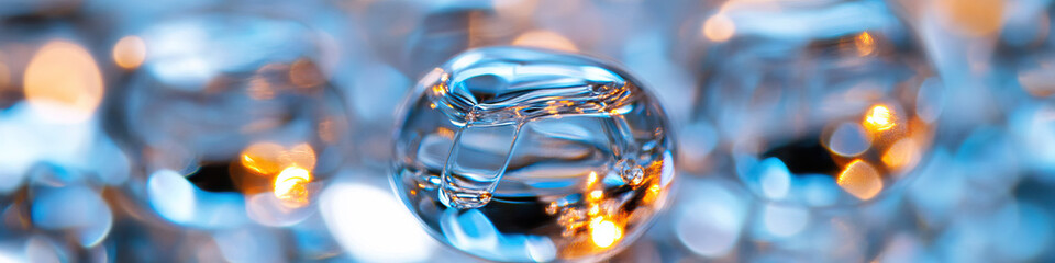 Glass Sphere with Blurred Background of Similar Objects