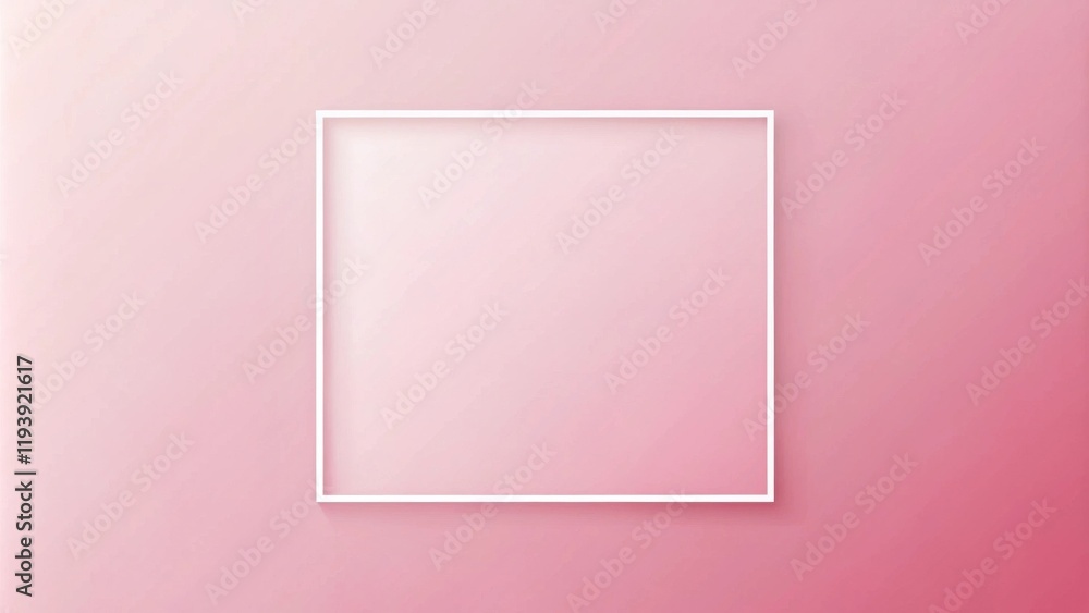 Leinwandbilder a minimalist pink gradient background featuring a thin white square frame ideal for presentations an