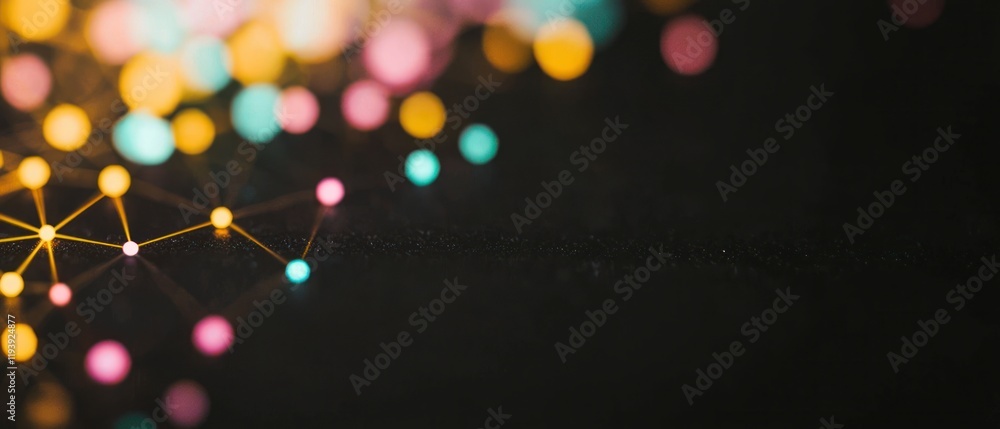 Poster Abstract Network Connection  Digital Technology Background