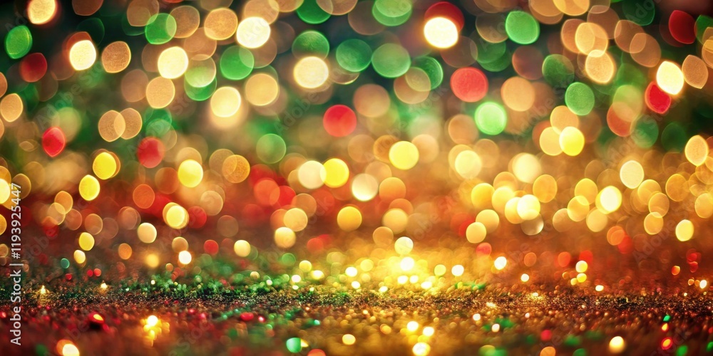 Poster festive sparkling background with colorful bokeh lights and glitter