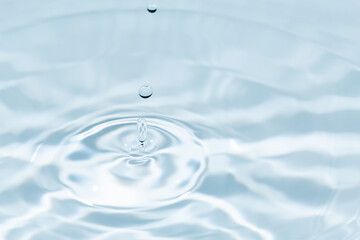 水面に落ちる水滴.