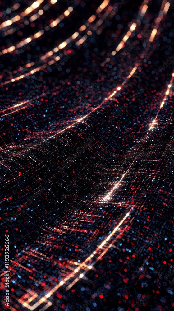 Poster abstract red gold data stream digital network futuristic technology background