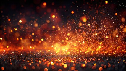 Naklejka premium Abstract Background of Glowing Embers and Sparkling Dust