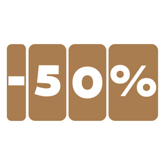 Brown-colored flat 50 % off