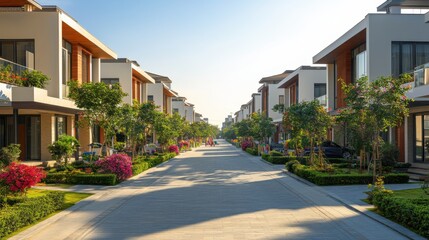 Fototapeta premium Luxury Villas in a Modern Suburb