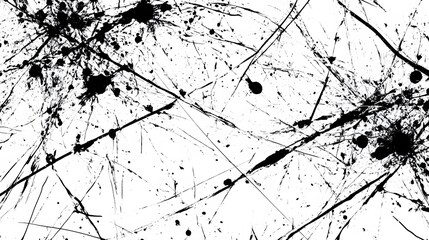 Abstract Black Ink Splatter And Lines Artwork