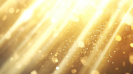 Obraz premium A radiant display of golden light beams and sparkling particles creating a dreamy atmosphere.