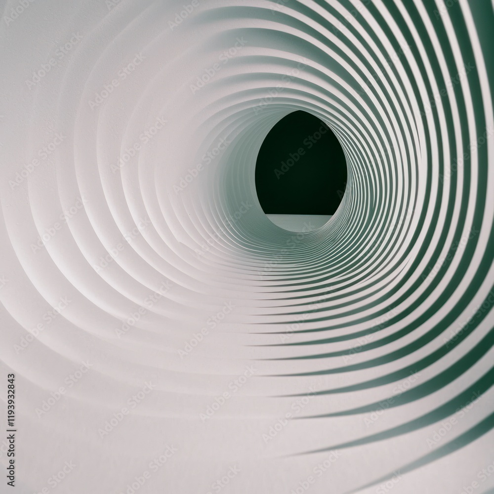Poster abstract white spiral tunnel background modern architecture design 3d render geometric