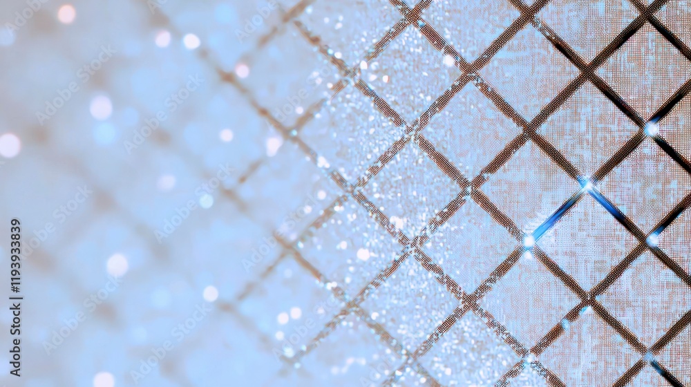 Poster Sparkling Geometric Pattern  Shimmering Light  Digital Background  Modern Design