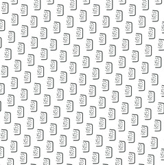 Small objects are repeated and imitate pieces of baked goods or cut pieces of fruit.