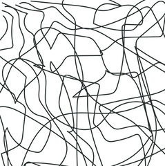 A simple texture with tangled wire where the tips of the lines point towards the top corner of the canvas.