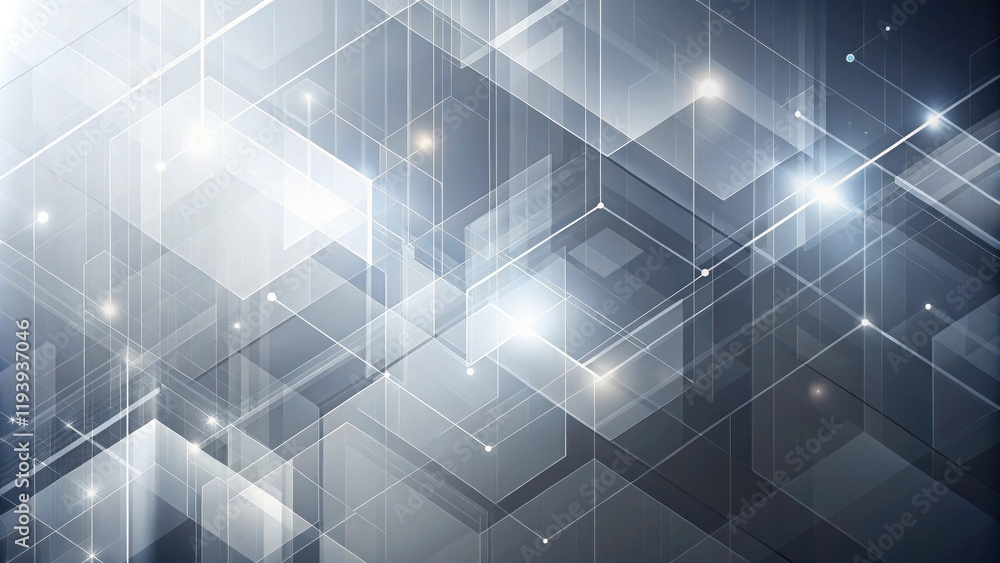 Leinwandbilder abstract geometric network design interconnected hexagons and lines