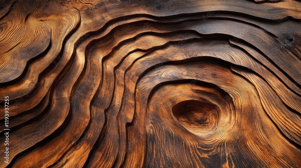 Poster A detailed shot of pine logs stacked in a pile, highlighting the unique textures and grain patterns in the wood, ideal for a lumber background.