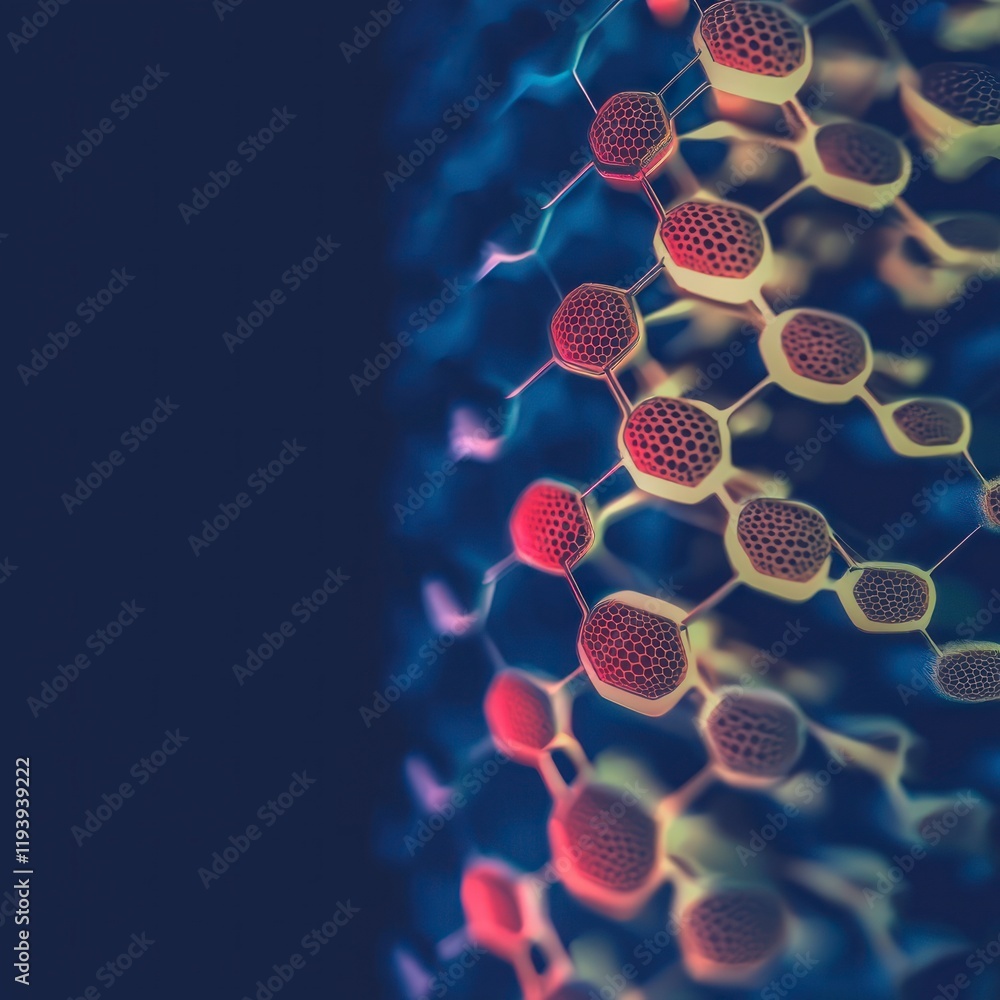 Poster abstract hexagon network technology science medical background
