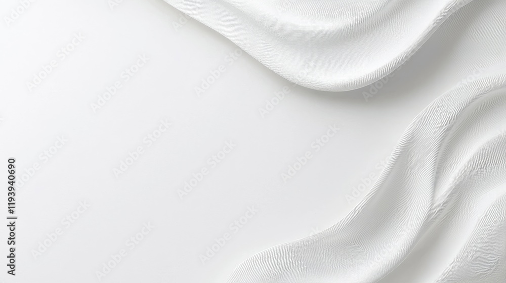 Aufkleber abstract white waves on a smooth surface, creating a minimalist and elegant design.