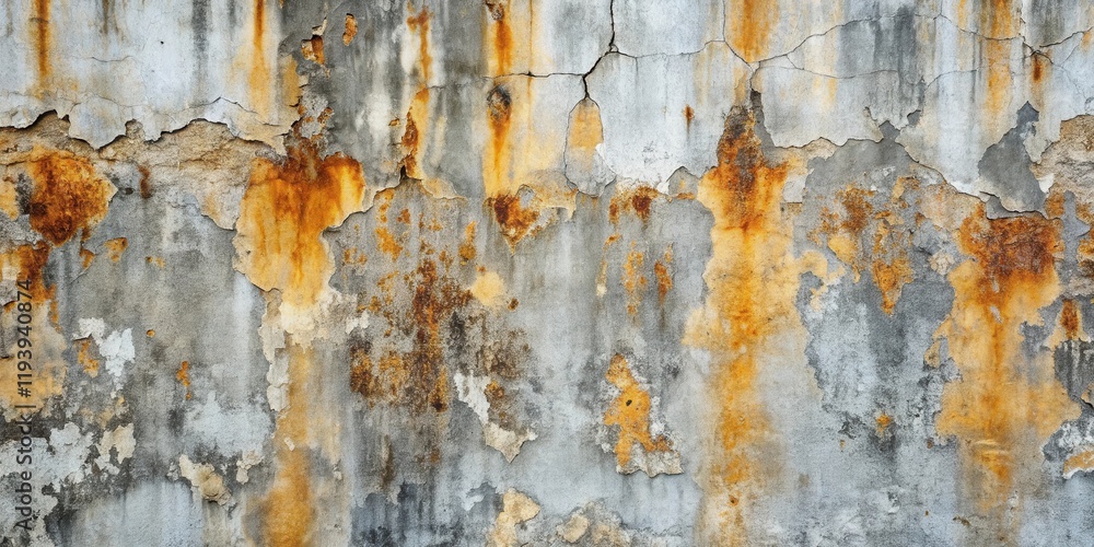 Aufkleber textured weathered wall with rust stains and flaking paint