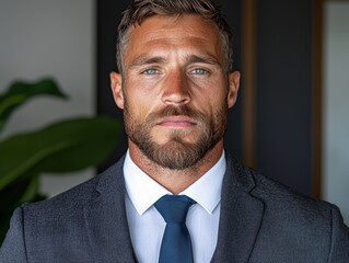 Portrait of a handsome businessman in a suit