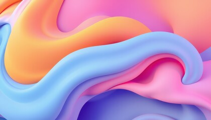 Abstract Pastel Swirls of Color Fluid Design