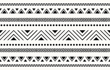 Ethnic tribal African black and white stripe zigzag background. Seamless tribal pattern, folk embroidery, tradition geometric Africa ornament. Traditional design for fabric, textile, print, rug, paper
