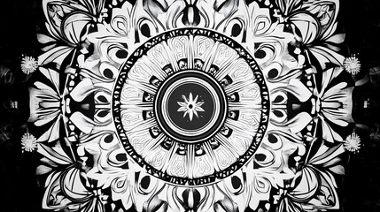 Black and white intricate mandala design.