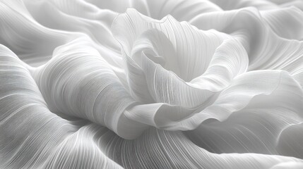 White fabric draped, swirling folds, abstract background, textile design.