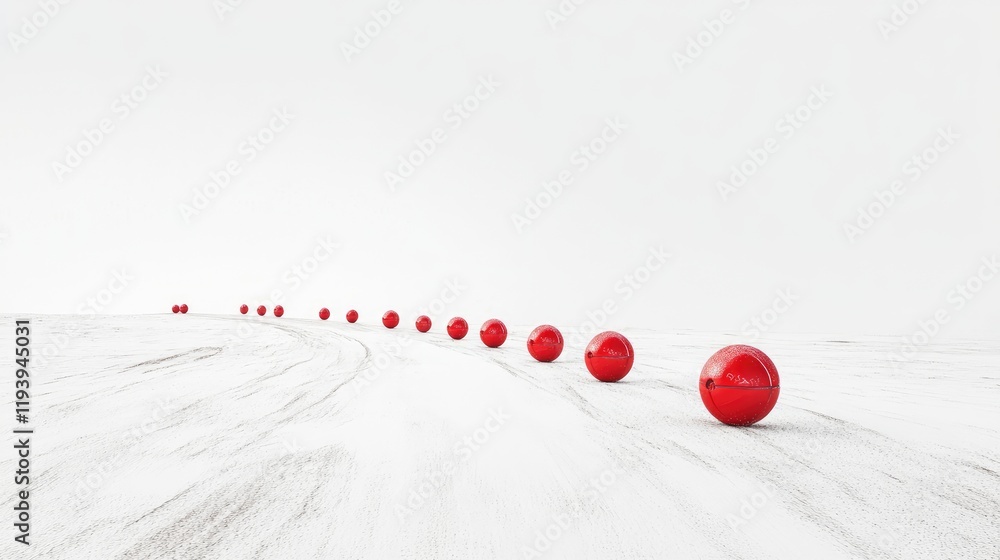 Poster a road with red location markers on a white backdrop, highlighting the idea of journey and direction