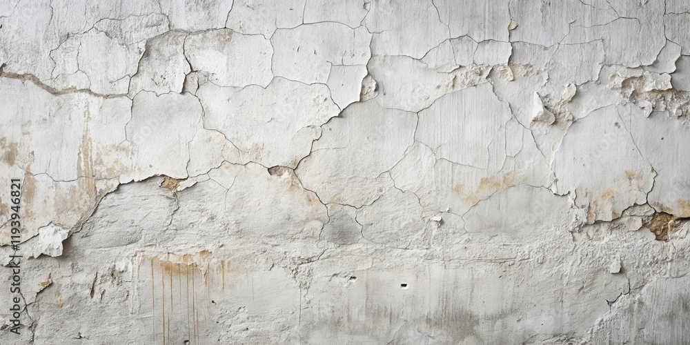 Poster textured backdrop of a distressed, aged plaster wall with extensive cracking and peeling