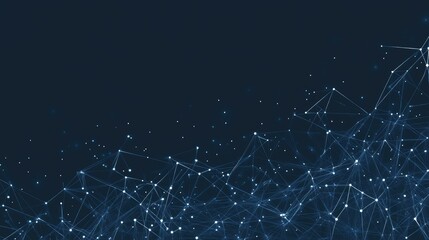 Obraz premium A social network concept with digital graphic user symbols connected by lines, set on an abstract dark blue background, representing digital connectivity